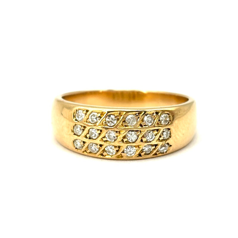 Anello fascia oro giallo e diamanti - 0.35-0.40 ct; 4.91 gr