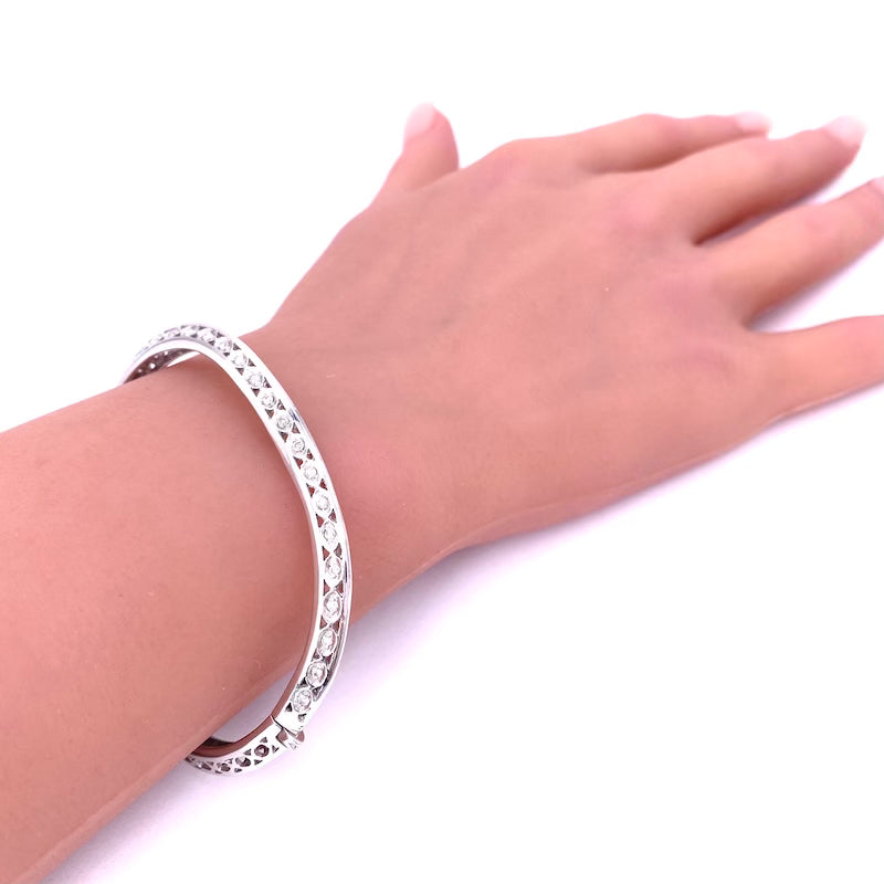 Bracciale rigido oro bianco e brillanti; gr – gioiellerialaperla