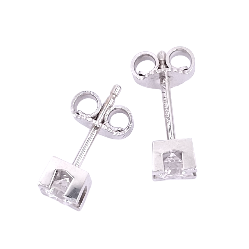 Orecchini punti luce brillanti solitari e oro 0.43 ct 1.65 gr gioiellerialaperla