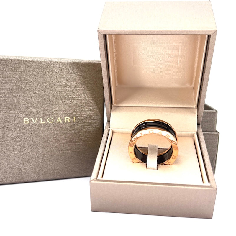 Anello Bulgari B.Zero1 oro rosa e ceramica nera - 9.59 gr, misura 21