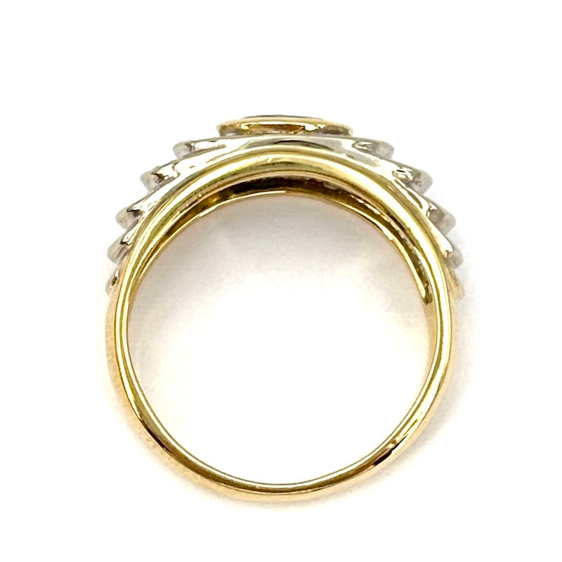 Anello a fascia zaffiro, brillanti e oro; 5.05 gr