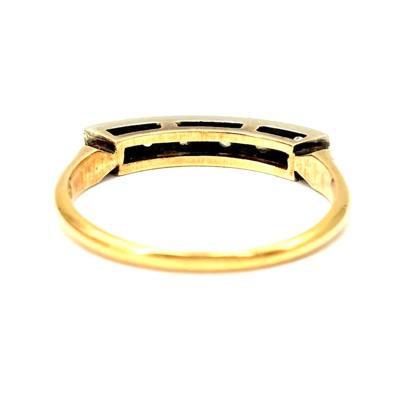 Anello antico, riviera diamanti e oro; 2.20 gr