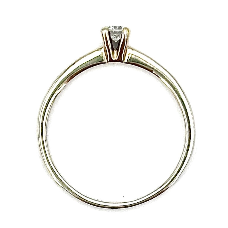 Anello brillante solitario 0.15 ct e oro bianco; 2.32 gr