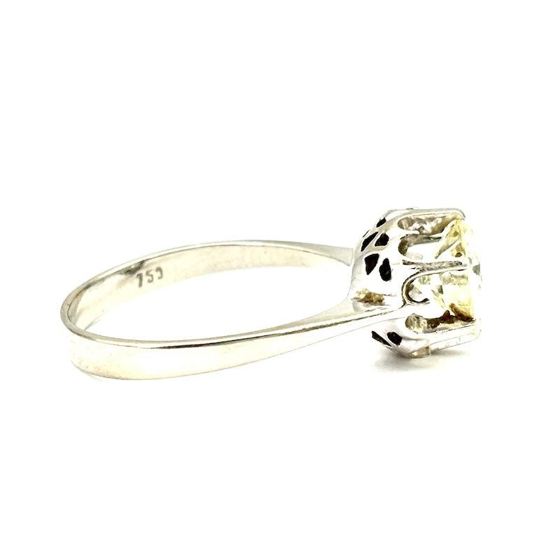 Anello brillante solitario e oro bianco - 1.80 ct; 3.59 gr