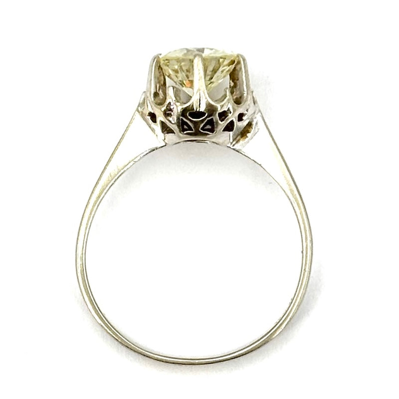 Anello brillante solitario e oro bianco - 1.80 ct; 3.59 gr