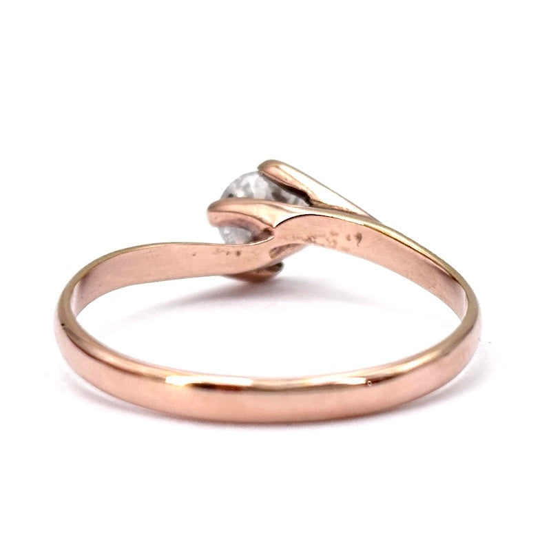 Anello brillante solitario e oro rosa - 0.50/0.60 ct; 1.99 gr