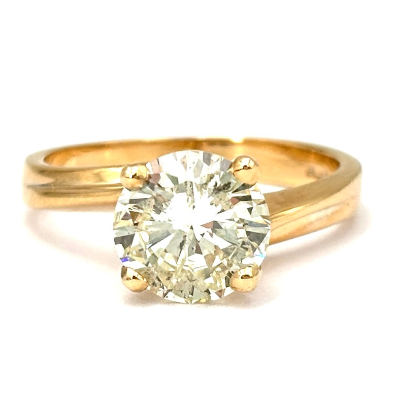 Anello brillante solitario in oro rosa - 1.70 ct M SI2/P1; 3.84 gr