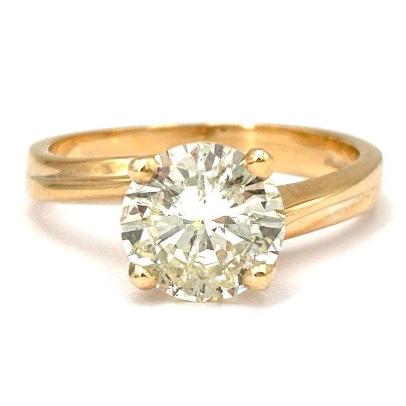 Anello brillante solitario in oro rosa - 1.70 ct M SI2/P1; 3.84 gr