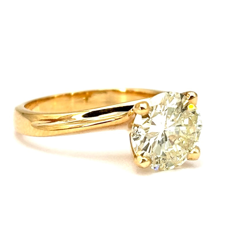 Anello brillante solitario in oro rosa - 1.70 ct M SI2/P1; 3.84 gr