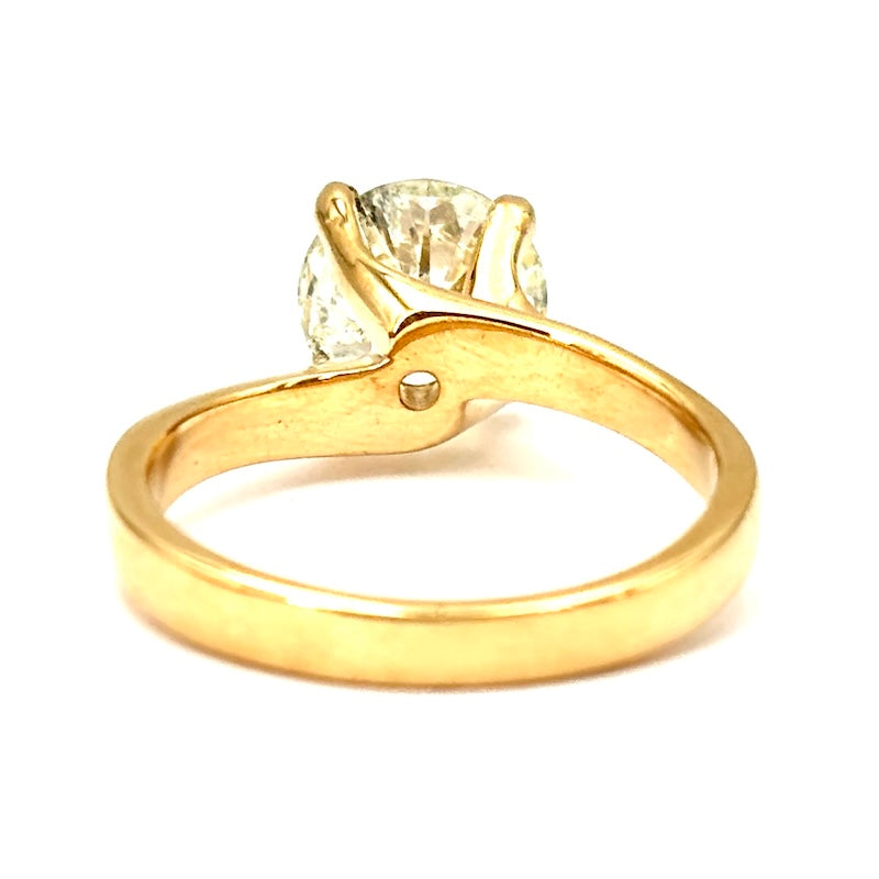 Anello brillante solitario in oro rosa - 1.70 ct M SI2/P1; 3.84 gr