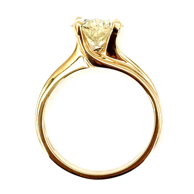 Anello brillante solitario in oro rosa - 1.70 ct M SI2/P1; 3.84 gr