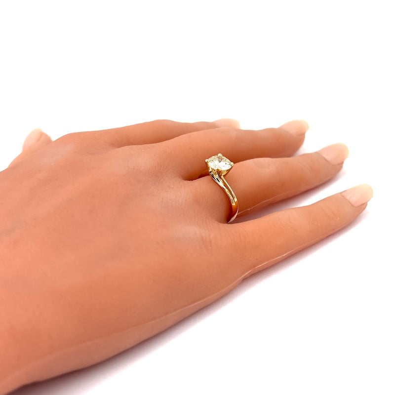 Anello brillante solitario in oro rosa - 1.70 ct M SI2/P1; 3.84 gr