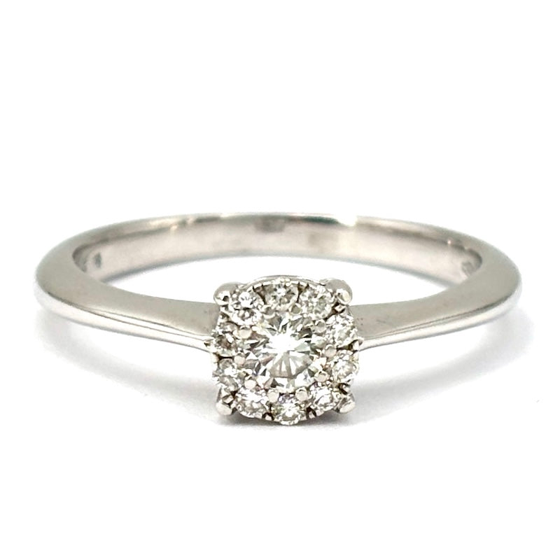 Anello brillanti margherita circolare e oro - 0.25-0.30 ct; 3 gr