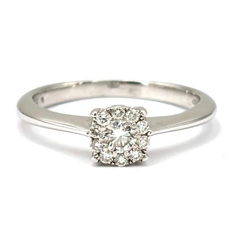 Anello brillanti margherita circolare e oro - 0.25-0.30 ct; 3 gr