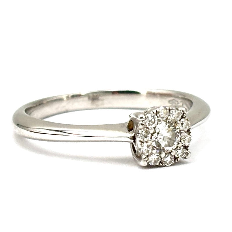 Anello brillanti margherita circolare e oro - 0.25-0.30 ct; 3 gr