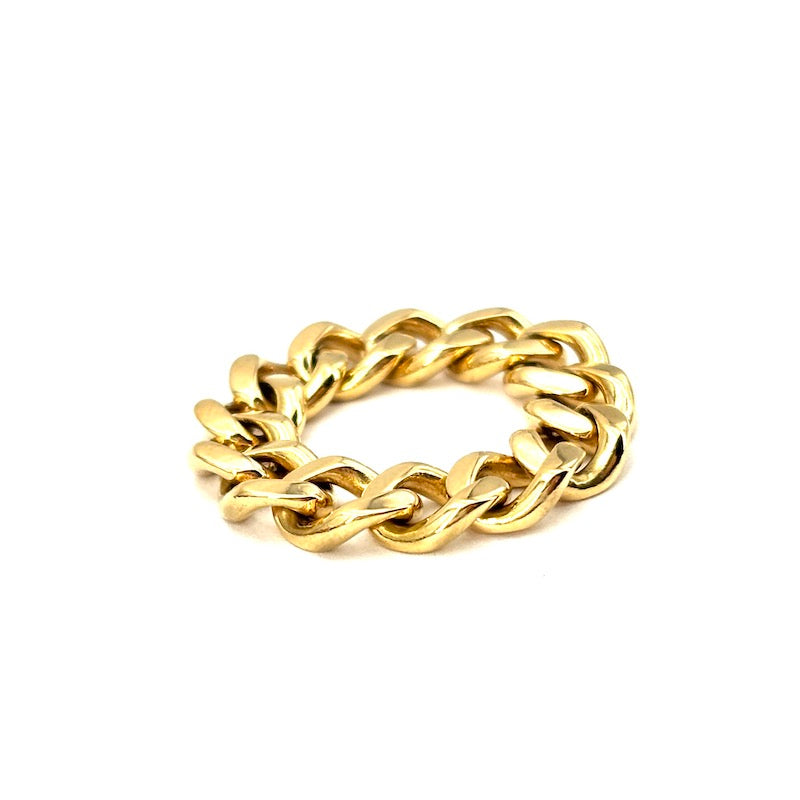 Anello catena mobile, oro giallo;  7.52 gr - misura 16