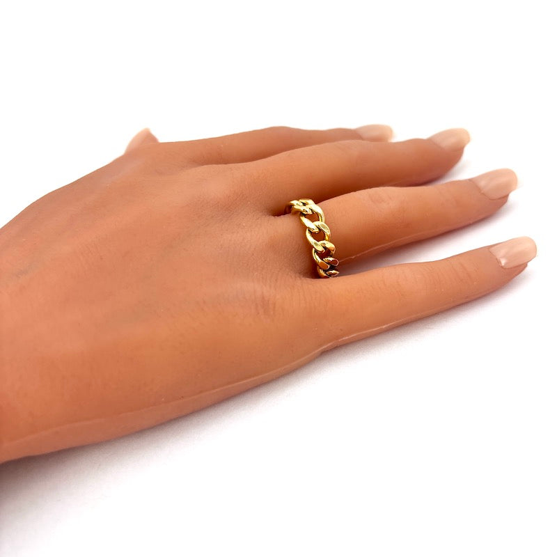 Anello catena mobile, oro giallo;  7.52 gr - misura 16