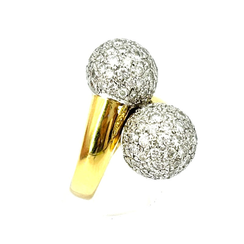 Anello contrariè palloncini brillanti e oro giallo - 3-3.2 ct; 13.54 gr