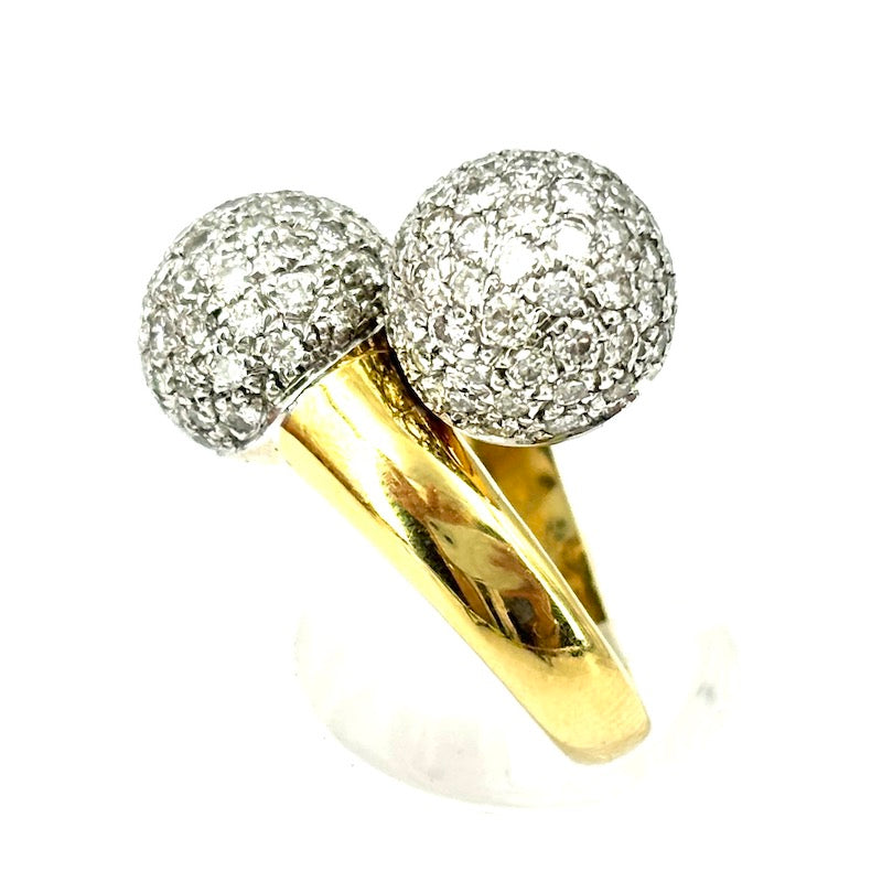 Anello contrariè palloncini brillanti e oro giallo - 3-3.2 ct; 13.54 gr