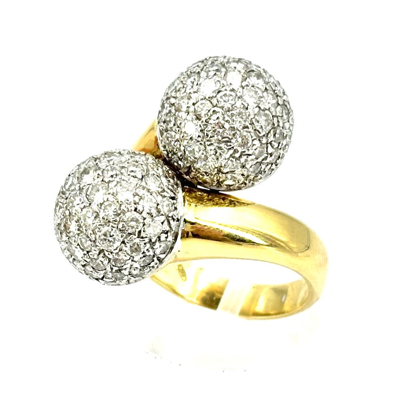 Anello contrariè palloncini brillanti e oro giallo - 3-3.2 ct; 13.54 gr