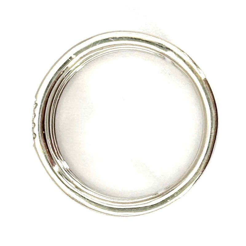 Anello design 4 fasce brillanti, oro bianco; 0.10-0.15 ct totali - 5.61 gr