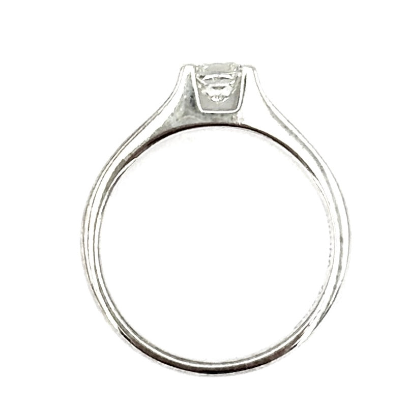 Anello diamante quadrato solitario unisex e oro bianco - 0.20-0.25 ct; 5.23 gr