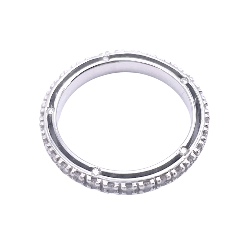 Anello eternelle Damiani D.Side, oro bianco e brillanti; 0.46 ct ; 2.20 gr