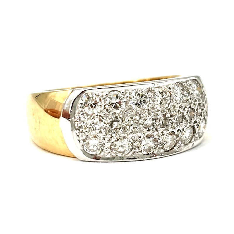 Anello fascia brillanti, oro; 9 gr