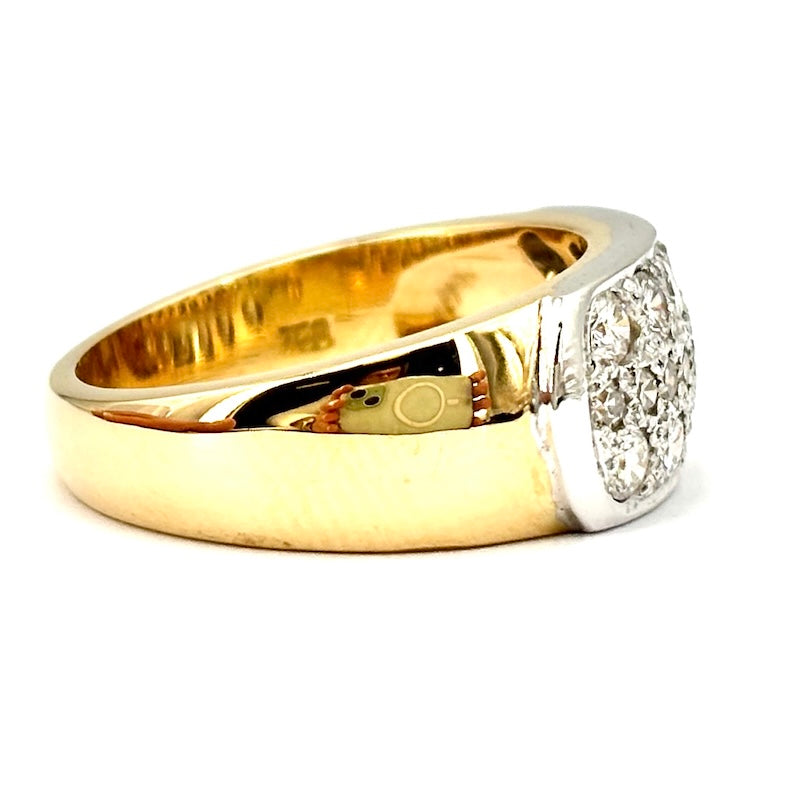 Anello fascia brillanti, oro; 9 gr