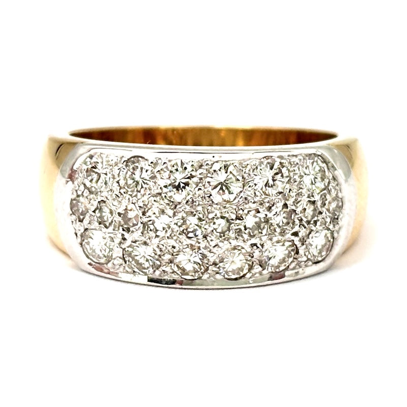 Anello fascia brillanti, oro; 9 gr