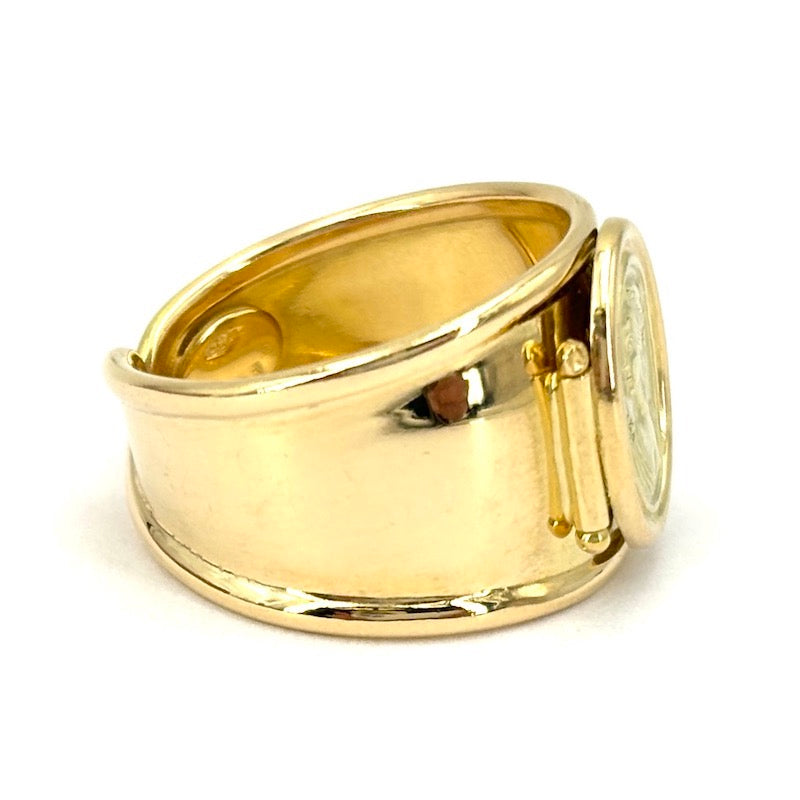 Anello fascia cammeo oro giallo 18 Kt; 5.2 gr