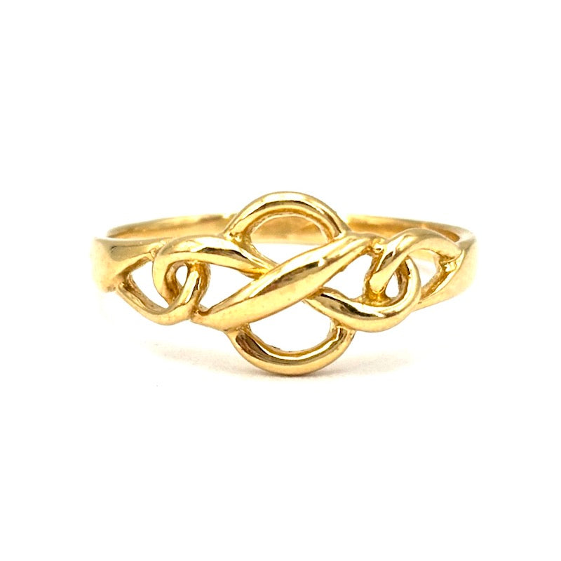 Anello fascia nodo infinito, oro giallo; 2.25 gr