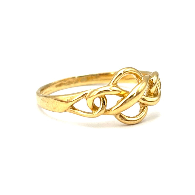 Anello fascia nodo infinito, oro giallo; 2.25 gr
