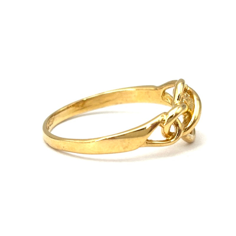 Anello fascia nodo infinito, oro giallo; 2.25 gr