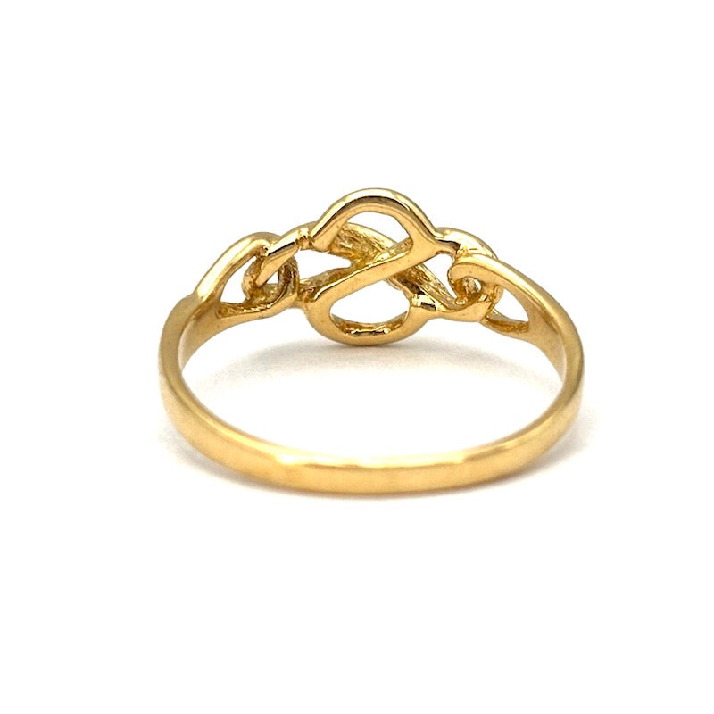 Anello fascia nodo infinito, oro giallo; 2.25 gr