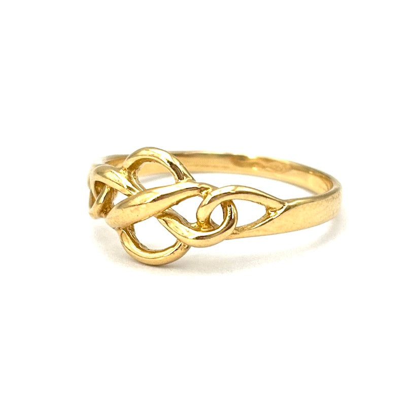Anello fascia nodo infinito, oro giallo; 2.25 gr