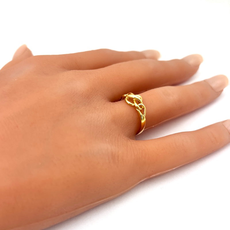 Anello fascia nodo infinito, oro giallo; 2.25 gr