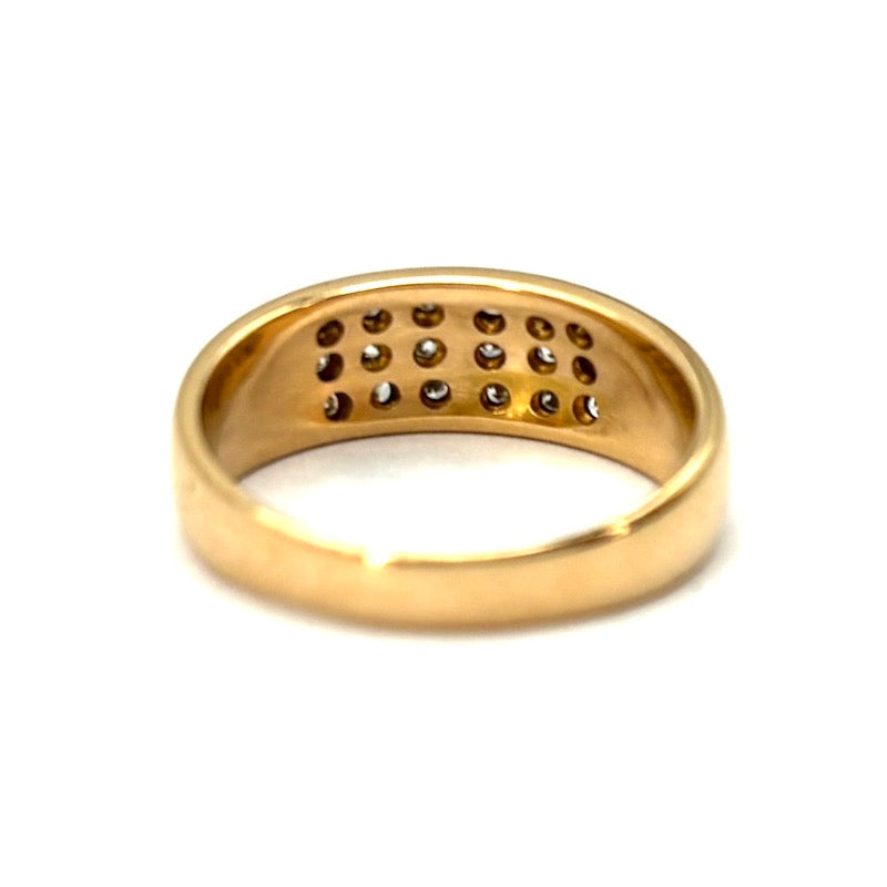 Anello fascia oro giallo e diamanti - 0.35-0.40 ct; 4.91 gr