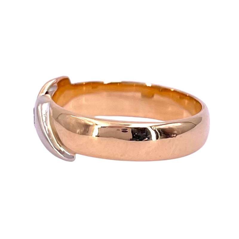 Anello fascia solitario oro tricolore; 3.4 gr