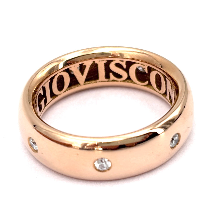 Anello fede/ fascia Giorgio Visconti, con brillanti, oro rosa; 5.31 gr
