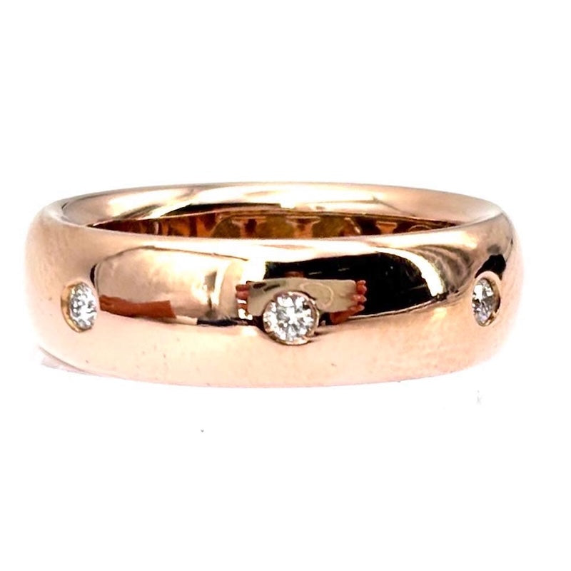 Anello fede/ fascia Giorgio Visconti, con brillanti, oro rosa; 5.31 gr