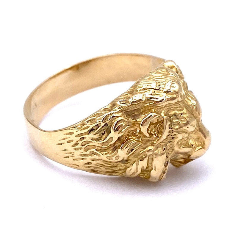 Anello leone oro vintage; 8.66 gr