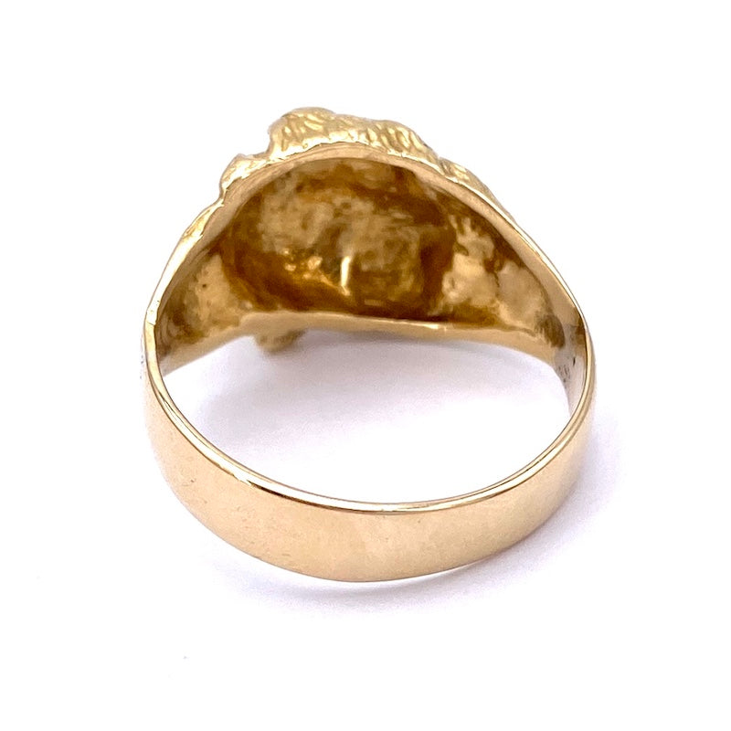 Anello leone oro vintage; 8.66 gr