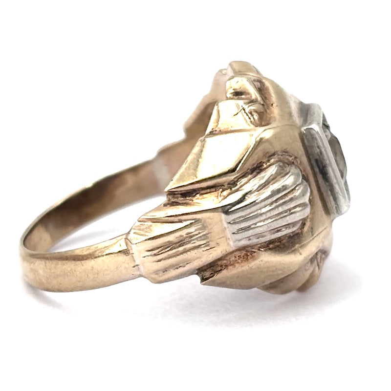 Anello mignolo d'epoca uomo solitario taglio antico; 2.29 gr