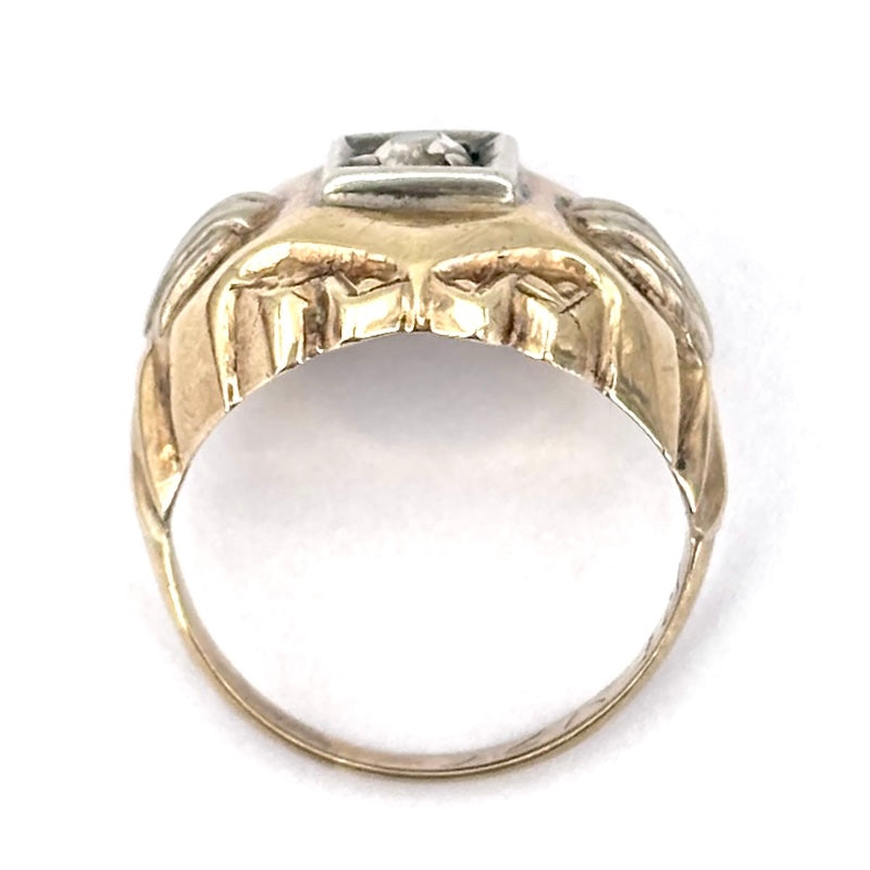 Anello mignolo d'epoca uomo solitario taglio antico; 2.29 gr