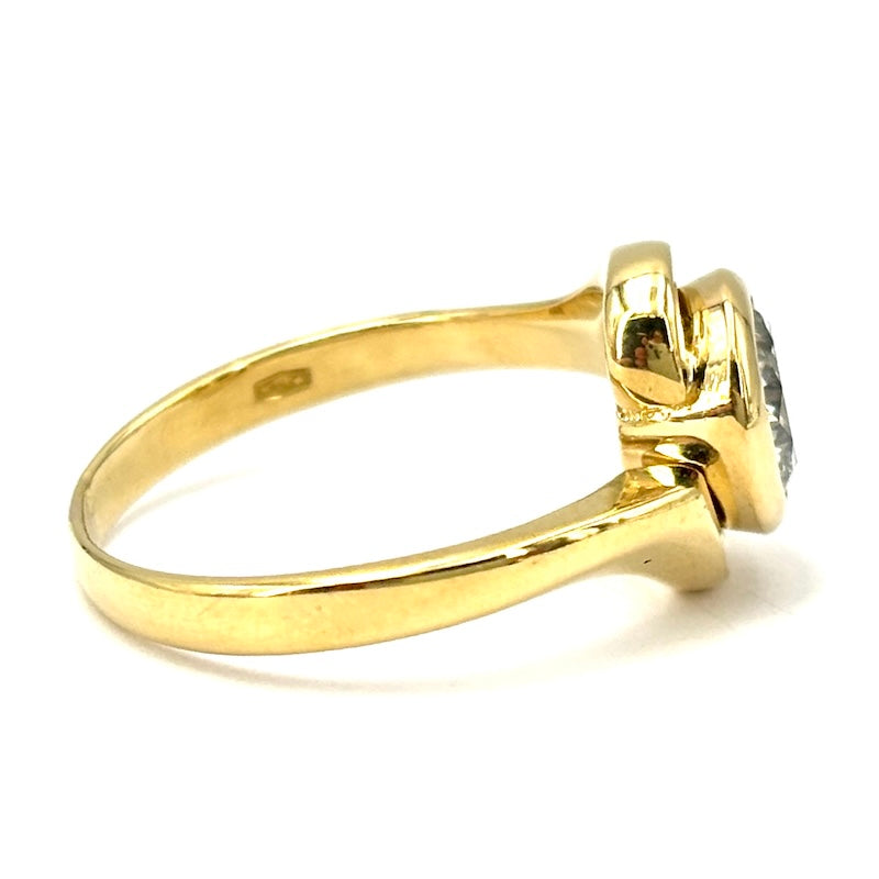 Anello oro giallo con brillante solitario - 0.60/0.70 ct H/G VS; 3.97 gr