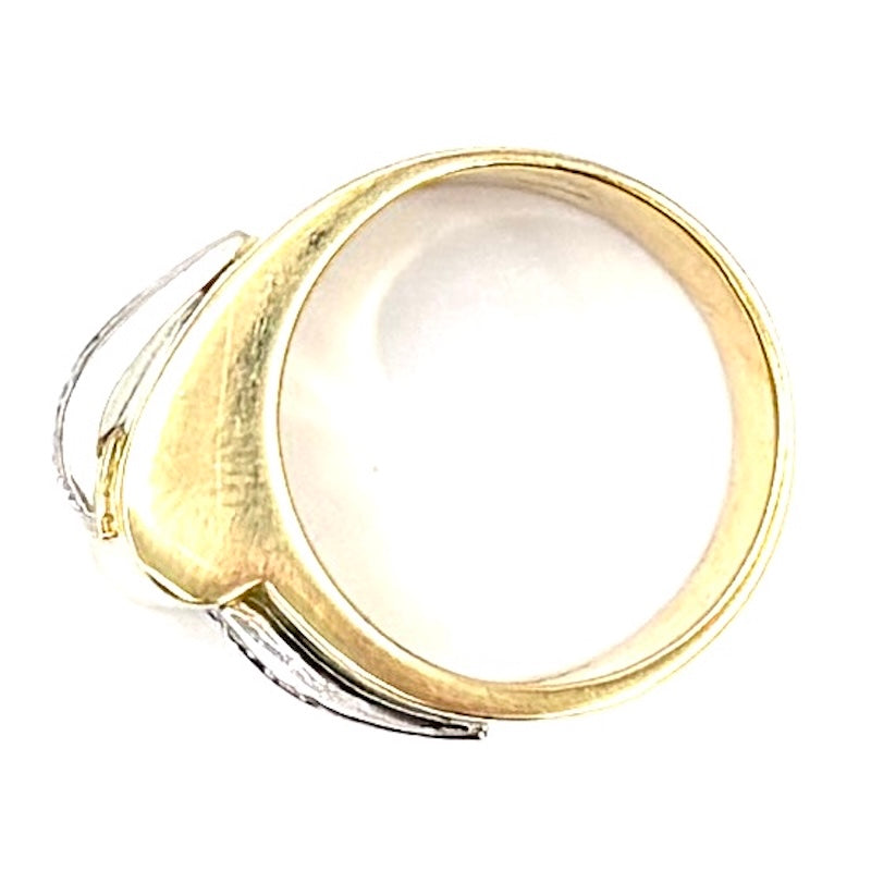 Anello ponte vintage oro giallo e brillanti; 11.7 gr