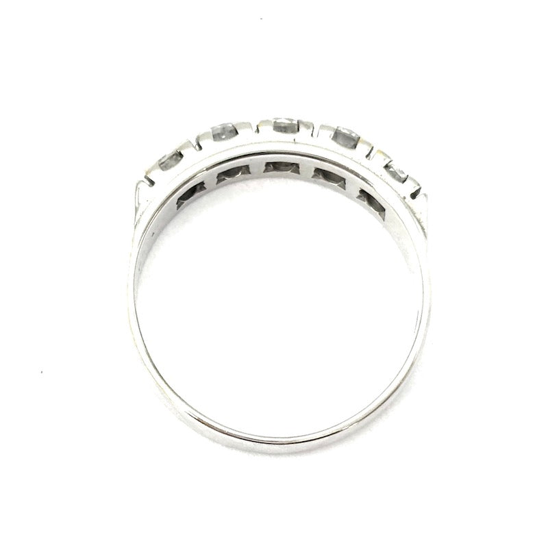 Anello riviera brillanti e oro bianco - 0.65-0.70 ct; 3.24 gr