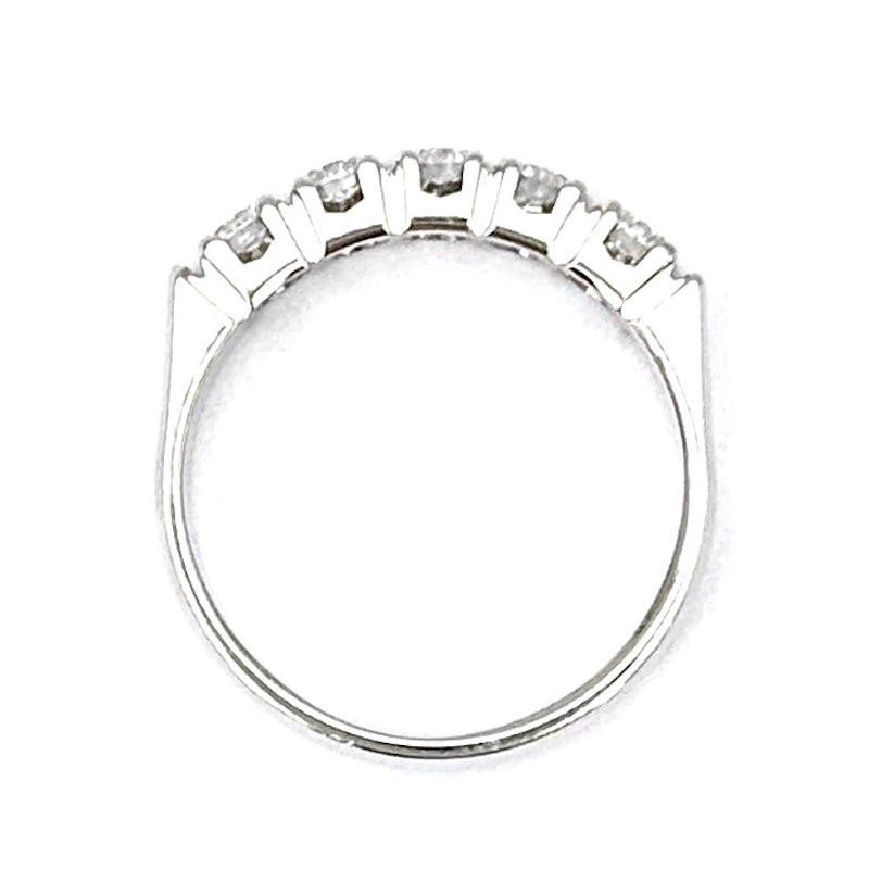 Anello riviera brillanti e oro bianco - 0.81 ct; 4.45 gr