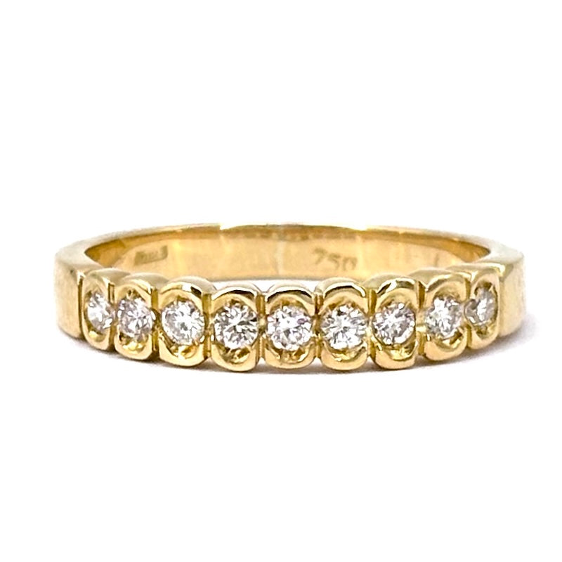 Anello riviera brillanti e oro giallo - 0.15-0.18 ct; 3.76 gr